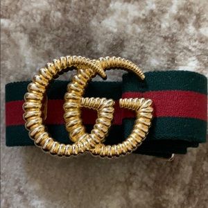 Gucci Web elastic belt Double G buckle